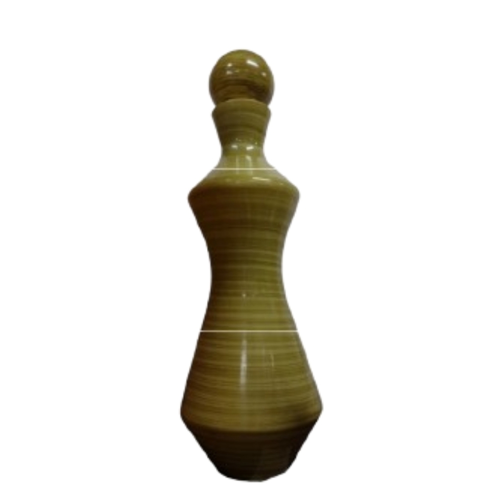 Vintage Art Deco Green Decanter 18.5"
